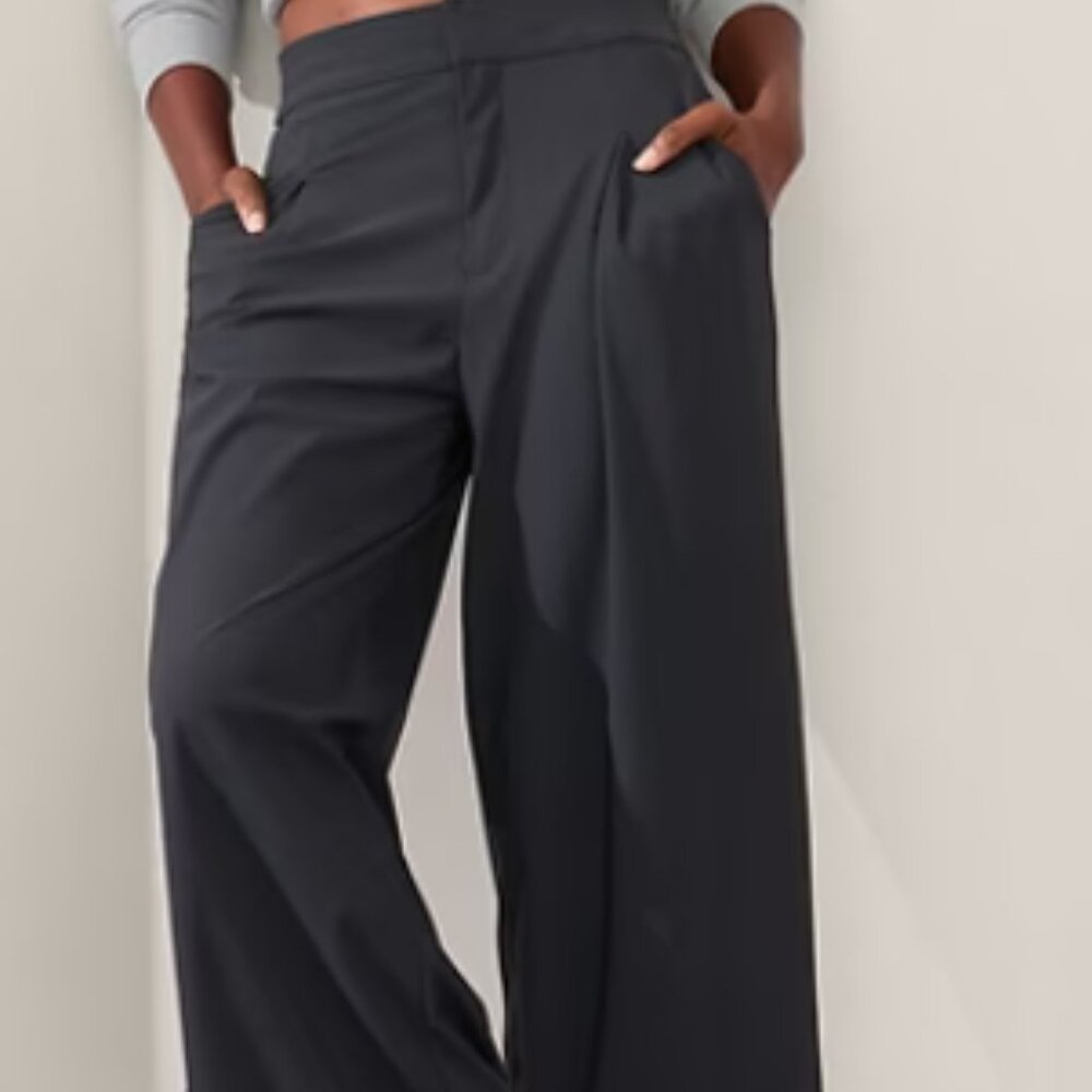 NWT Athleta Black Wide-Leg Trousers